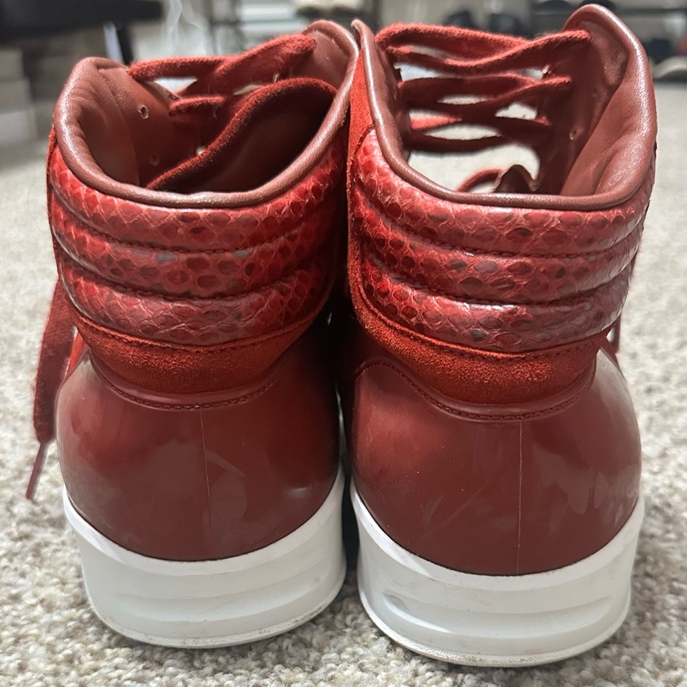 Gucci GG Hightop Red Suede Leather Men’s Fashion Sneakers Size 13 C - Picture 2 of 5
